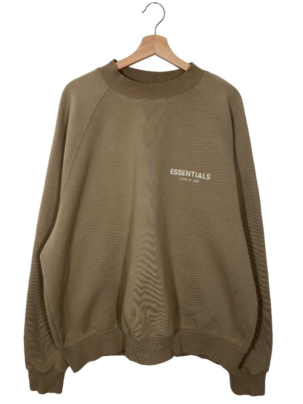 Fear of God ESSENTIALS Oversized Fleece Lined Crewneck "Oat" men's Size